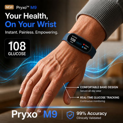 ⚡ Final 1 Hours Launch Offer 🏆 2026  M9 Non-Invasive Smart Band 📈12 health reports - No-Prick