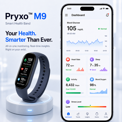 ⚡ Final 1 Hours Launch Offer 🏆 2026  M9 Non-Invasive Smart Band 📈12 health reports - No-Prick