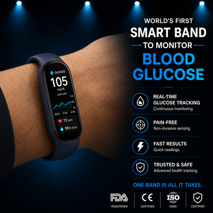 ⚡ Final 1 Hours Launch Offer 🏆 2026  M9 Non-Invasive Smart Band 📈12 health reports - No-Prick