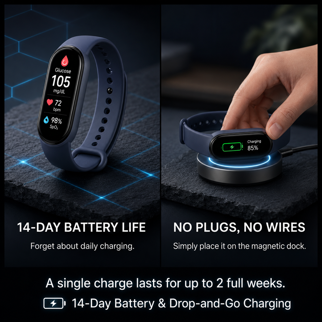 ⚡ Final 1 Hours Launch Offer 🏆 2026  M9 Non-Invasive Smart Band 📈12 health reports - No-Prick