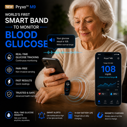 ⚡ Final 1 Hours Launch Offer 🏆 2026  M9 Non-Invasive Smart Band 📈12 health reports - No-Prick