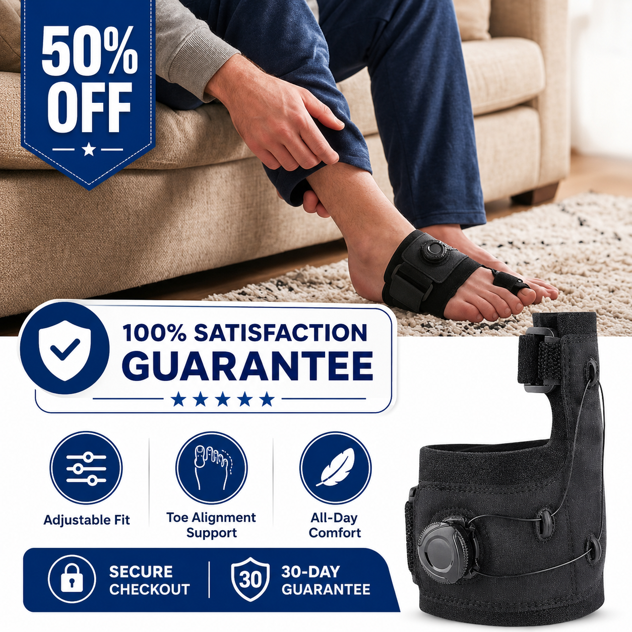 Walk More Comfortably Again — Adjustable Bunion Corrector Eases Toe Pain & Supports Realignment, Now 50% OFF